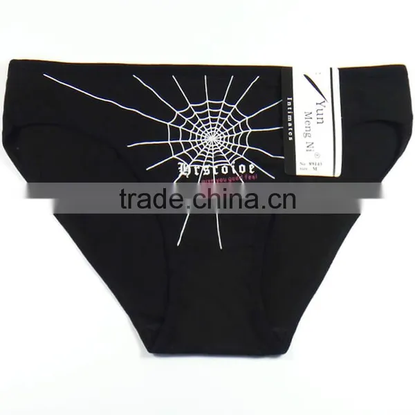 Yun Meng Ni Underwear Fashion Spider Web Printing Briefs Soft Cotton Sexy Woman Panties photo-5
