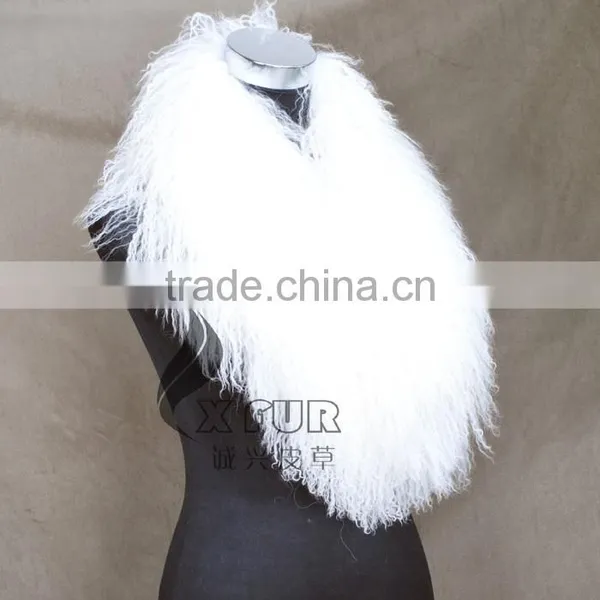 CX-A-52D Garment Accessories Big Size Custom Mongolian Lamb Fur Collar photo-6