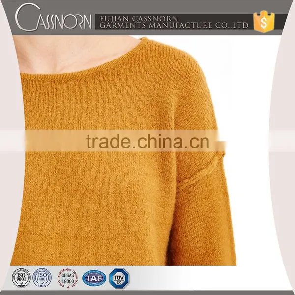 Fashion Girl T-shirts Boat Knitting Pattern Neck Sweater photo-3