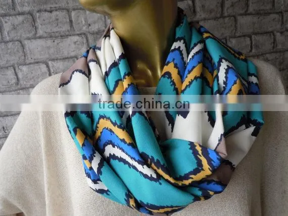 Chevron Infinity Scarf / Neckwarmer, Scarf Infinity, Loop Circle Scarf, Cowl Scarf,fashion Scarf photo-3