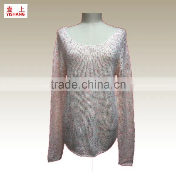 100%Acrylic basic sweater woolen sweater design for ladies