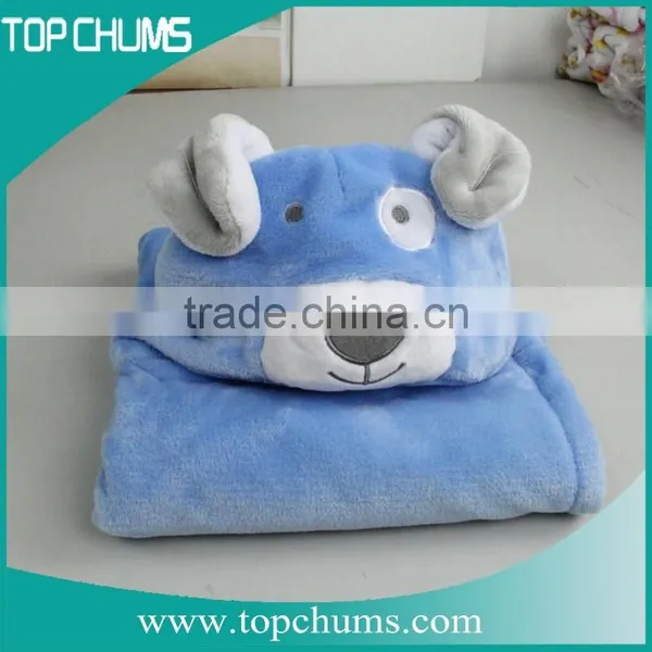 Wholesale Customized Animal Shape Solid Color Children Baby Hood Fleece Blanket Poncho photo-4