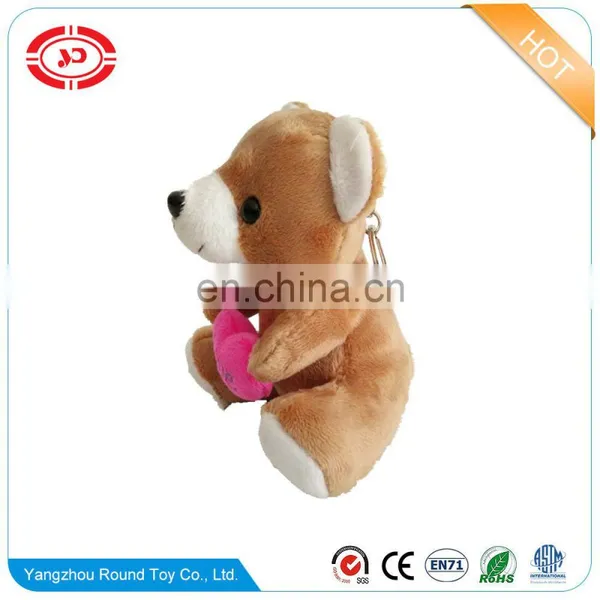 Teddy Brown Soft Stuffed Plush Valentines With Heart Keychain Toy photo-5