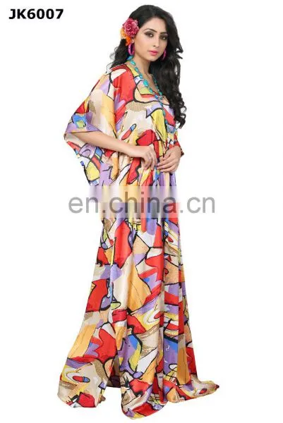 Modern Style Colourful Printed Ankle Length Kaftan / Fashinable Daily Wear High Quality Kaftan / Dubai Kaftan (kaftans 2017) photo-5