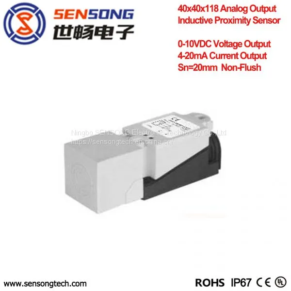 40x40x118mm PBT Body Non-Flush Rectangular Inductive Proximity Sensor/Switch NPN PNP