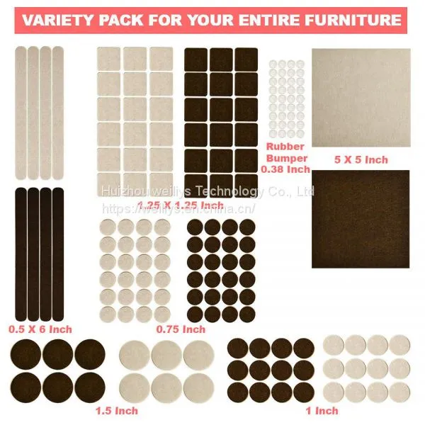 Self Adhesive Pads Self-stick Protective Furniture Felt Pad for Chair Legs photo-5