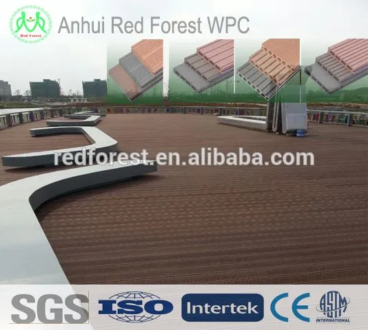 Outdoor WPC Decking Floor WPC Interlocking Decking Tiles photo-3