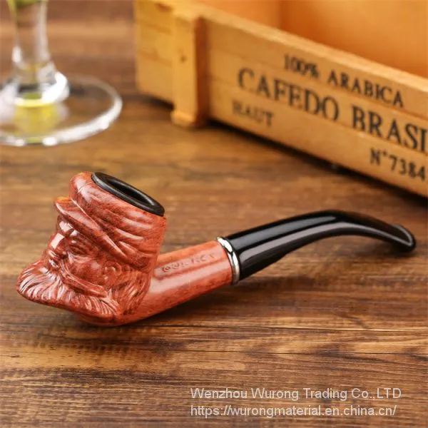 150mm Length Wooden Resin Short Tobacco Pipe With Small Old Man's Head for Smoking photo-2