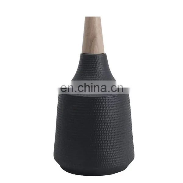 Japan Style Simple Modern Desk Lamps Custom Ceramic Base Matte Black Table Lamps for Hotel Bedside photo-5