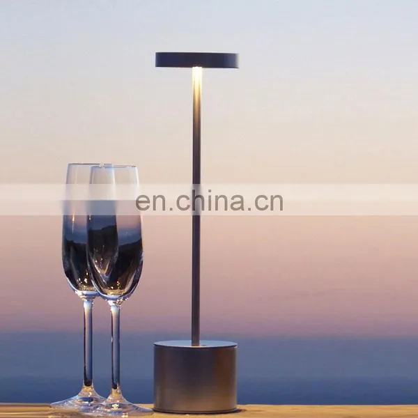 Hot Sale Modern Hotel Style AluminiumTable Lamp USB Rechargeable Battery Cordless Restaurant Led Table Lamp For Dinner photo-5