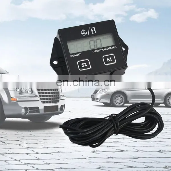 Waterproof Digital Engine Tach Hour Meter Tachometer Gauge Engine RPM LCD Display For Motorcycle Motor Stroke Engine Car Boat photo-2