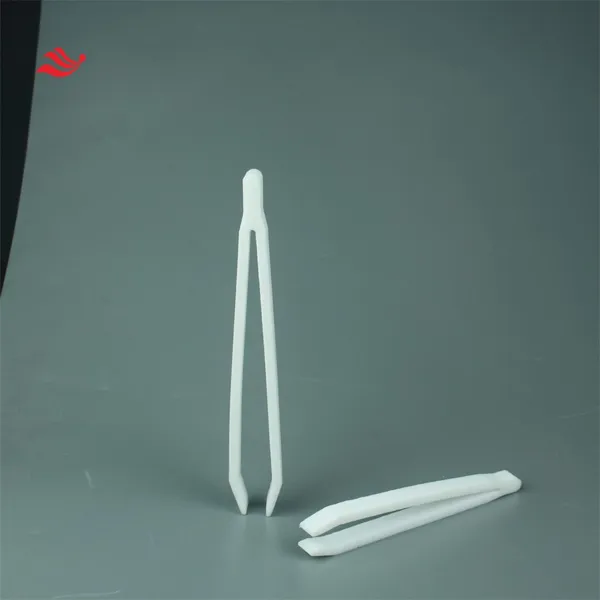 Manufacturer Supplies 150MM Length White PTFE Tweezers for Laboratory Use photo-2