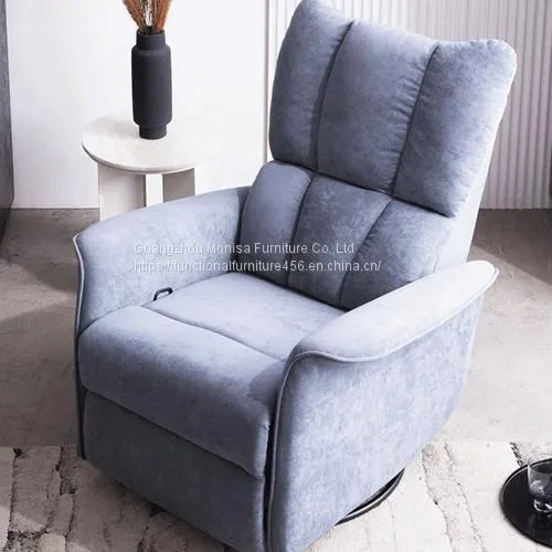 New Functional Electric Single-Seat Fabric Sofa Modern Minimalist Gray Rockable Lunch Break Function Reclining Chair photo-3