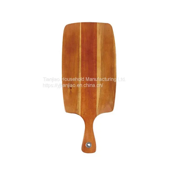 Acacia Wood Serving Board Rectangle Shape Cutting Board With Paddle Handle Large Tray Wooden Chopping Block photo-3