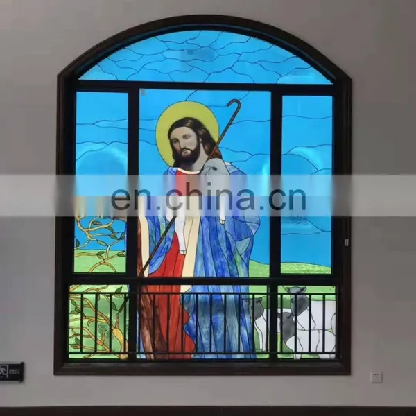Custom Texture Architectural Church Windows Transparent Tiffany Stained Glass Panels Wholesale Decoration Art Glass photo-3