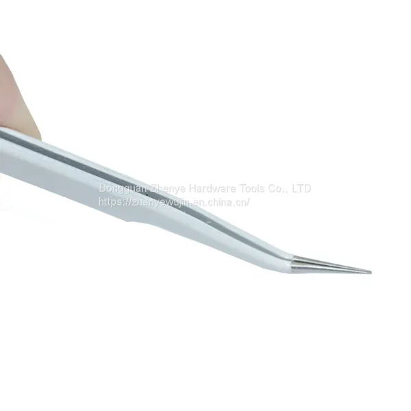White Hand Account Tip/elbow Stainless Steel Niezi Jewelry/maintenance Tool Beauty Eyelash Grafting Tweezers photo-4