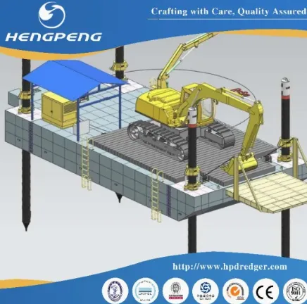 Modular Pontoon Excavator Transportation Carrier Barge/Floating Working Platform/Cargo Deck Barge Support Excavator Operate Dredging in Inland River Lake photo-3