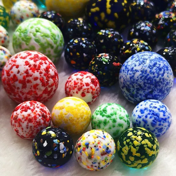 16mm x 25mm White Porcelain Multi-color Sesame Ball Entertainment Toy for Game Machine Pinballs