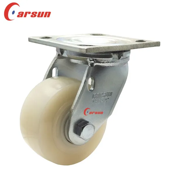 Carsun Heavy Duty Industrial Caster Wheels 4 Inch White Nylon Wheels Swivel Caster