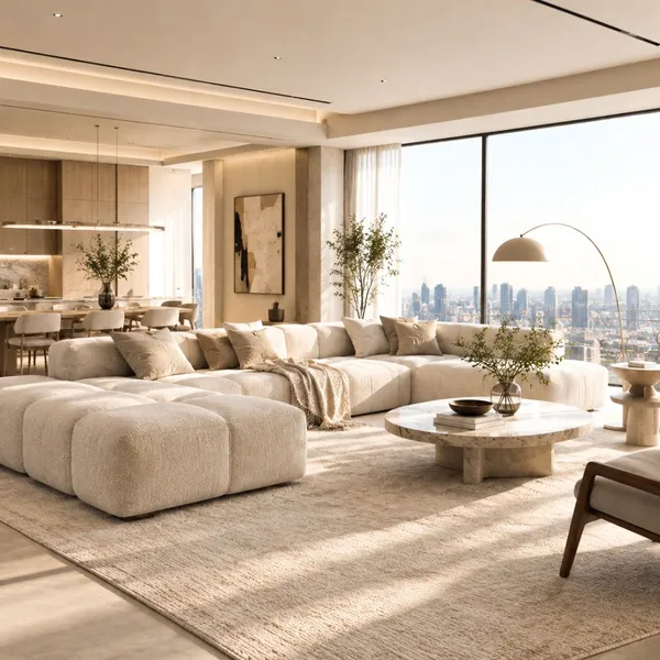 Italian Designer Modular Sectional Velvet Sofa for Luxury Villa Living Room & Hotel Lobby