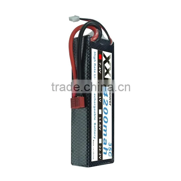 High Power 4200mAh 7.4V 35C Lithium Polymer Battery photo-4