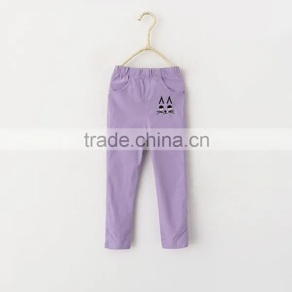 New Cute Baby Girl Clothes 2016 New Summer Girl Cream Color Pants Lovely Little Girl Cats Trousers Pencil Pants photo-6