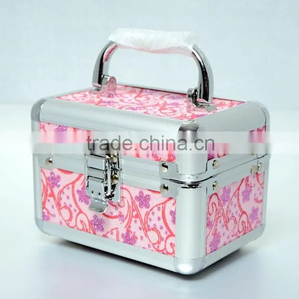 AN171ANPHY Small Jewelry Case Suitcase Flannelette Setting Mirror Aluminum Makeup Box Treasure Box 14*10*10cm 300g Customize OK photo-4