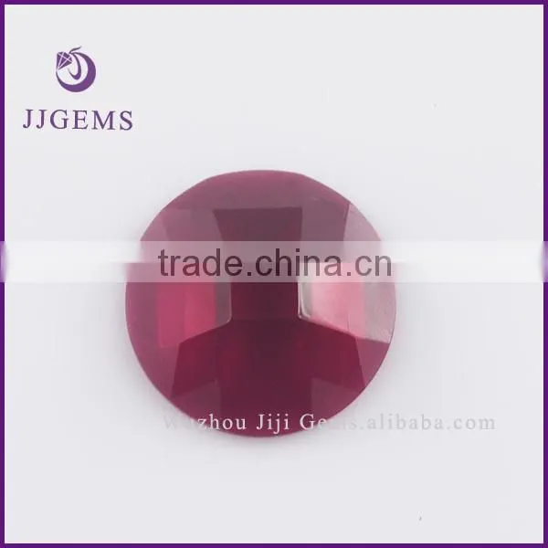 Round 5# Flat Back Checkerboard Synthetic Ruby Stone Prices photo-2