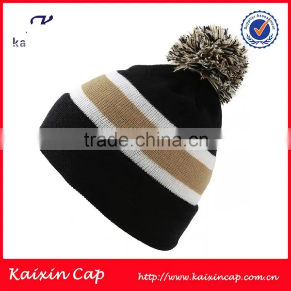 Plain Pom Pom Knitted Beanie Hat With Custom Your Design Logo photo-3