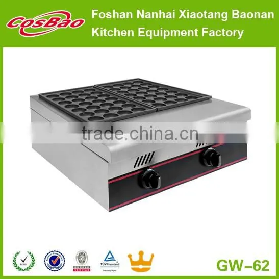 Industrial Takoyaki Griller Equipment Gas 3-Head Fishball Cooker/ Japanese Octopus Maker GW-63 photo-2