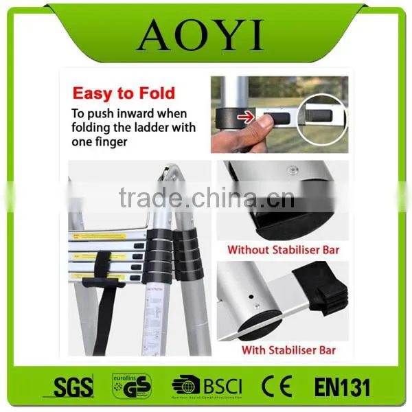YK EN131 12 Steps Nonslip Flexible Strong Beauty Aluminum TelescopiIng Ladder photo-2