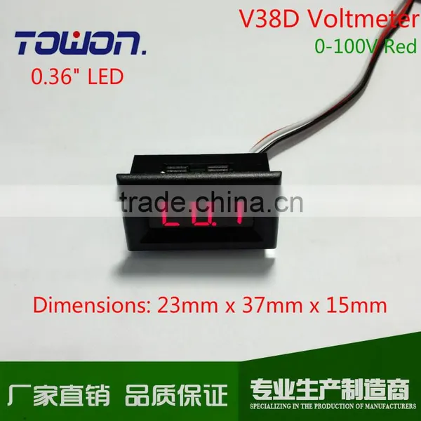 V38D 0.36" Mini Digital DC Voltmeter DC 0-100V Digital LED Voltmeter Red Green and Blue Available photo-5