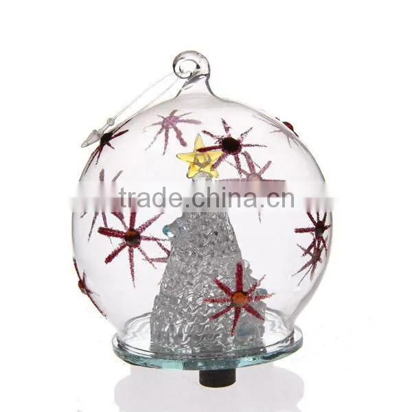 Wholesale Glass Ball With Christmas Tree Inside Lighted up photo-2