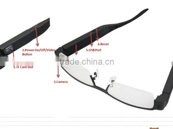 Black Digital Video RecorderWebcam Mini DV 720P Hidden Camera Glasses photo-6