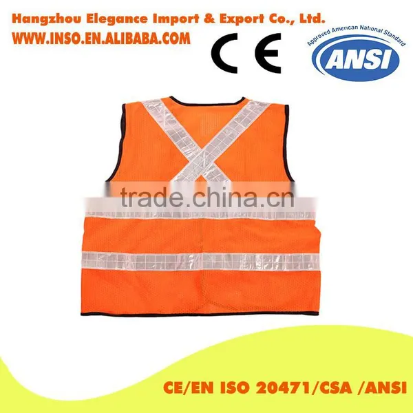 Strap Yellow Vest Ansi PVC Reflective Tape Safety Vest
