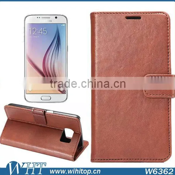 China Supplier Retro Wallet Case for S6,Flip Leather Case for Galaxy S6 With Card Holder photo-2