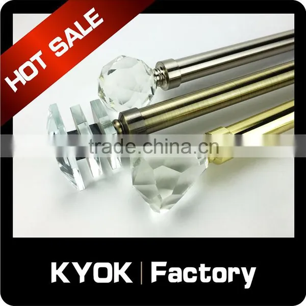 KYOK New Design Fashionable Double Curtain Rod Manufacturer Curtain Accessories White Metal Curtain Rods photo-5