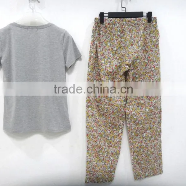 Summer Personality Round Collar Floral Draw String Pant Pajamas Women photo-3