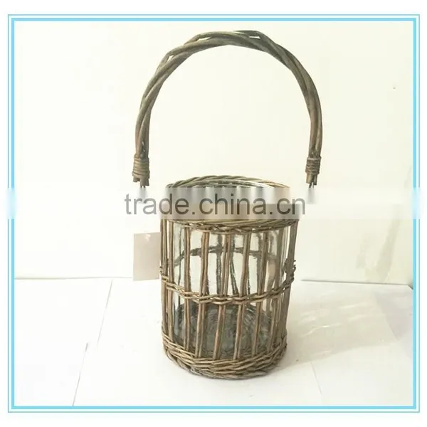 2016 Fulaishan Willow Round Bowl Candle Stand/hurricane With Round Glass
