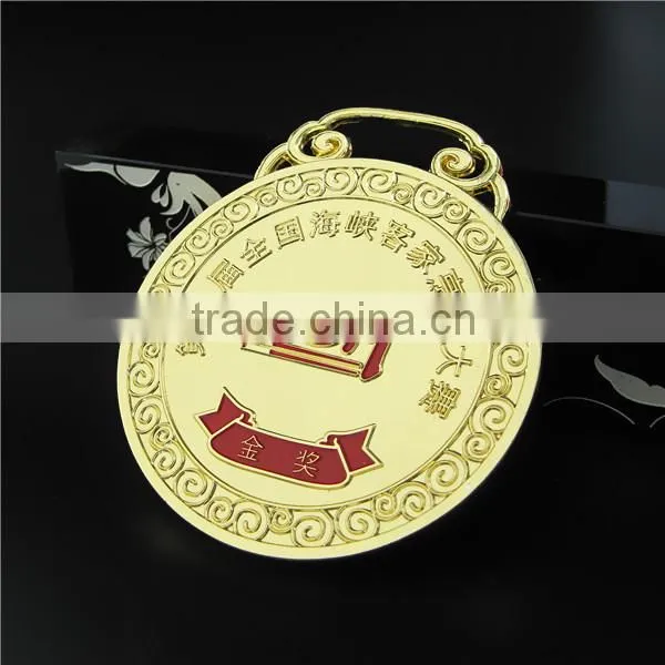 Hot Sale Produstion Award Medal / Custom Gold Medal / Red Painting Handmade Medal