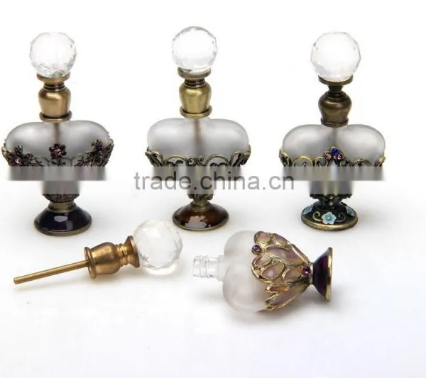 Glass Perfume Bottle With Diamond Metal Roller Ball photo-6