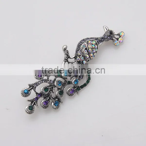 New Arrival Larger Peacock Inlay Rhinestone Display Special Design Fashion Brooches photo-3