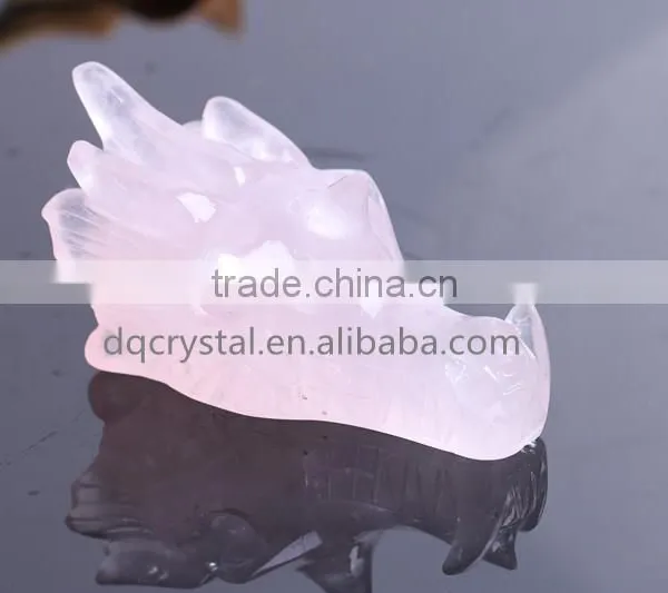 Dragon Head Natural Rose Quartz Crystal for Hot Sale