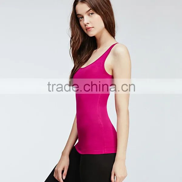 Cotton Plain Dye Ladies Slim Fit Tank Top for Women photo-2