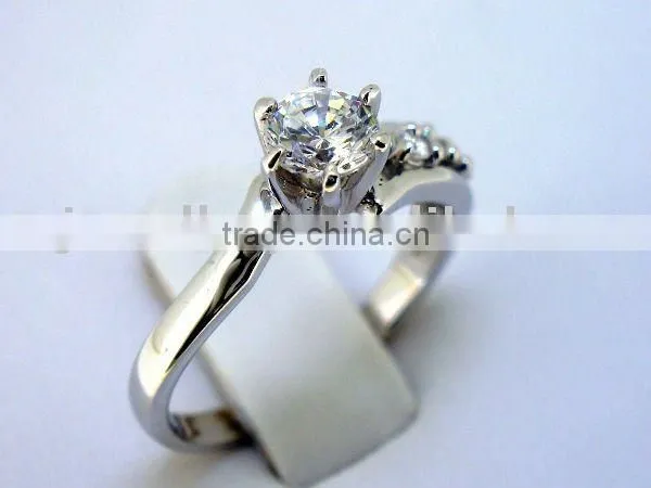 Silver Ring With Quality cz Rhodium Plating QCR027