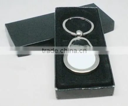 Fashionable super quality personalized custom logo sublimation metal photo key ring, blank Key chains