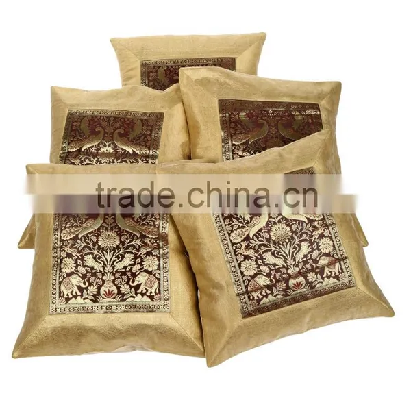 Wholesale Home Textile Cushion Cover Patchwork Elephant Brocade Indian Hand Work Throw Pillow & Cushion Covers
