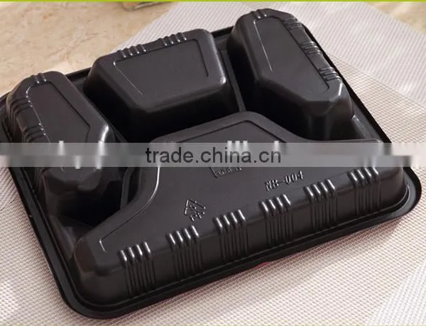 4-compartment Bento Lunch Box,Disposable Safe Plastic Food Container photo-4