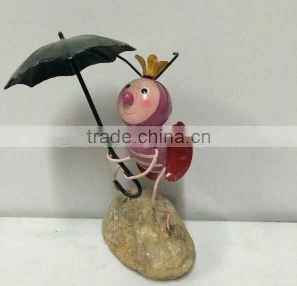2015 Newest Design Labybug Garden Stakes Metal Ladybug Garden Decoration Garden Stakes Working Ladybug With Flower photo-4