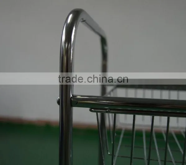 Vivinature Kitchen Metal Wire Basket Display Rack Trolley Chrome Plating photo-3